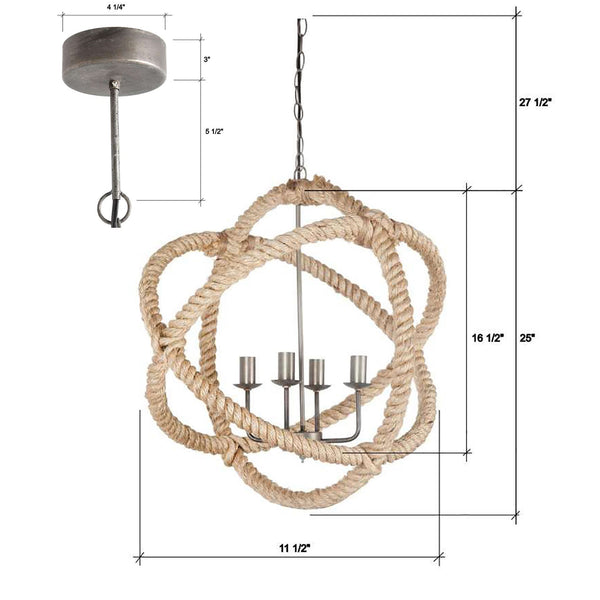 Amberg - Rope covered Hanging Light