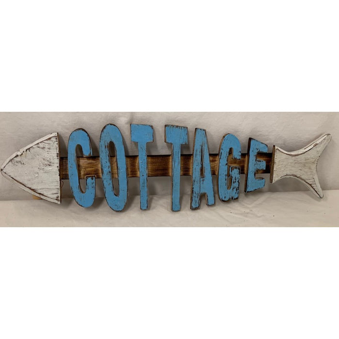 sign - fish skeleton - cottage