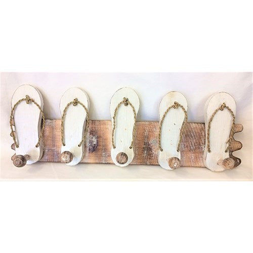 hanger - 5 sandal/5 hook - whitewash