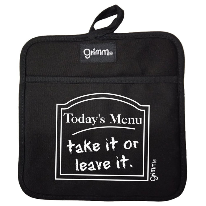 Pot Holder Black - Todays Menu