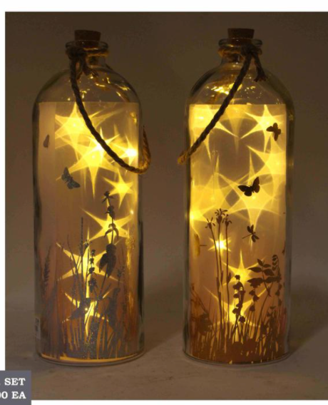 LED Bottle w/Butterfly