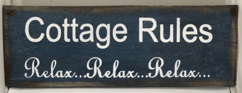 sign - cottage rules