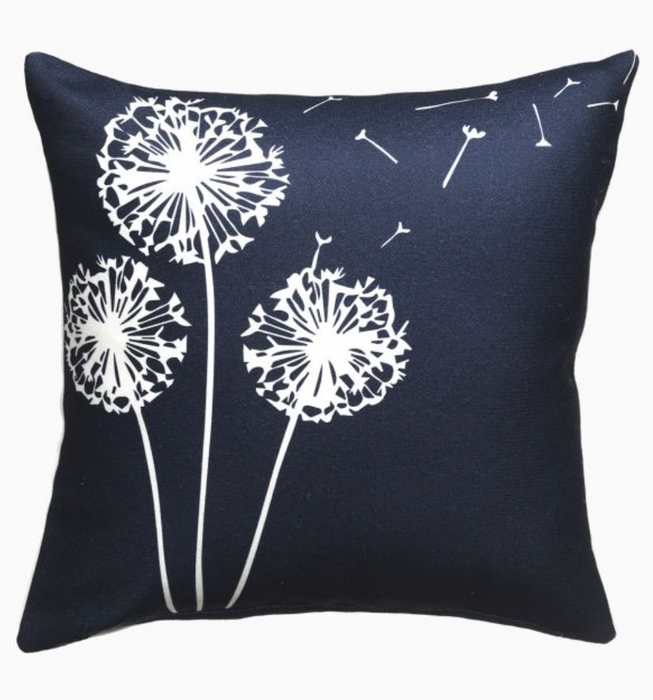 Dandelion Outdoor Pillow - Navy