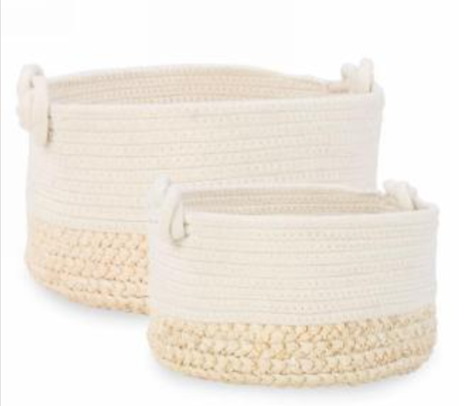 S/2 Knot handle storage baskets