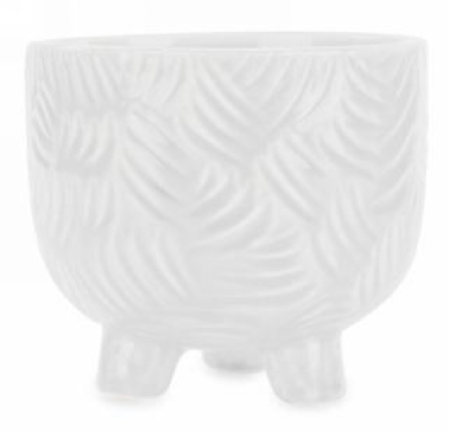 5.5" White ceramic pot on foot