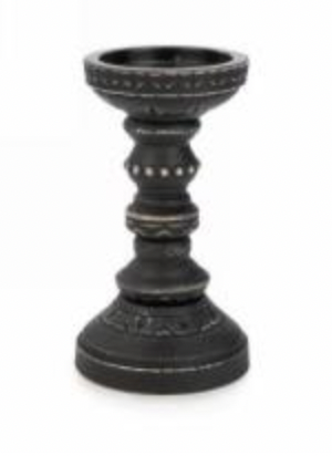 Black antique candle holder