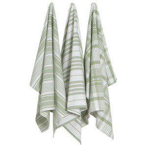 Jumbo Sage Green Dishtowels S/3