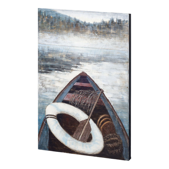 Glimpse Lake is a frameless hand painted original on wood,