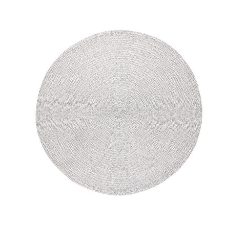 Holiday Metallic Round Placemat Silver