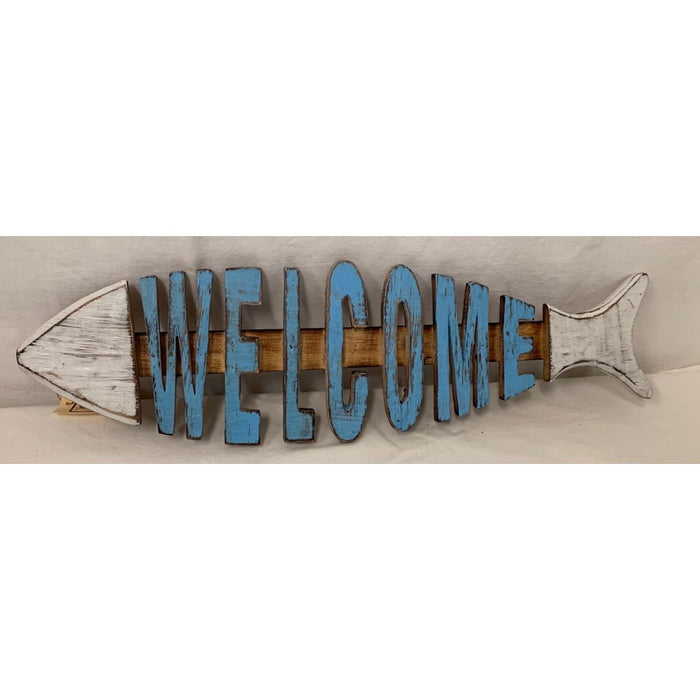 sign - fish skeleton - welcome