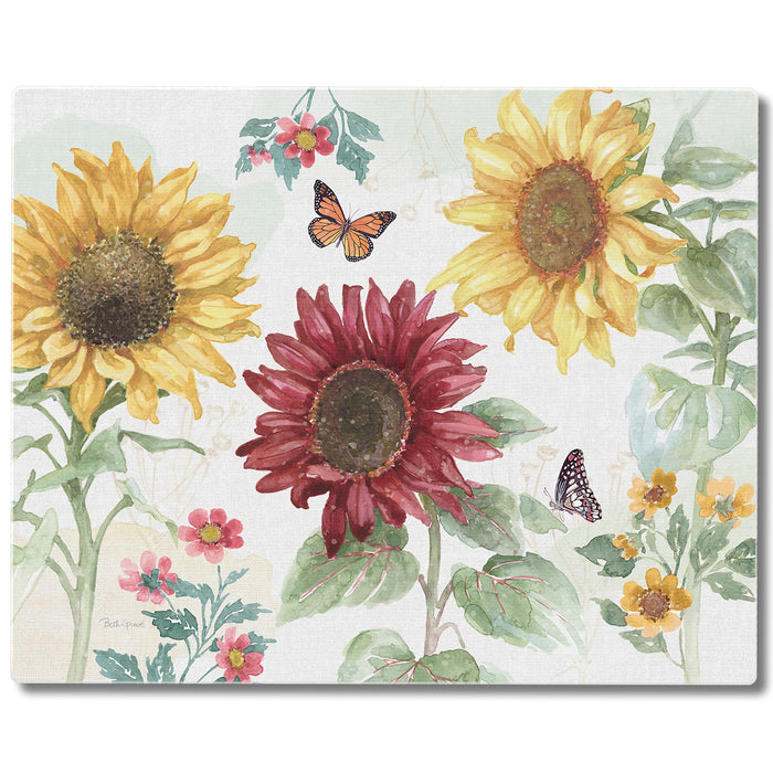Glass Cutting Board - Sunflower