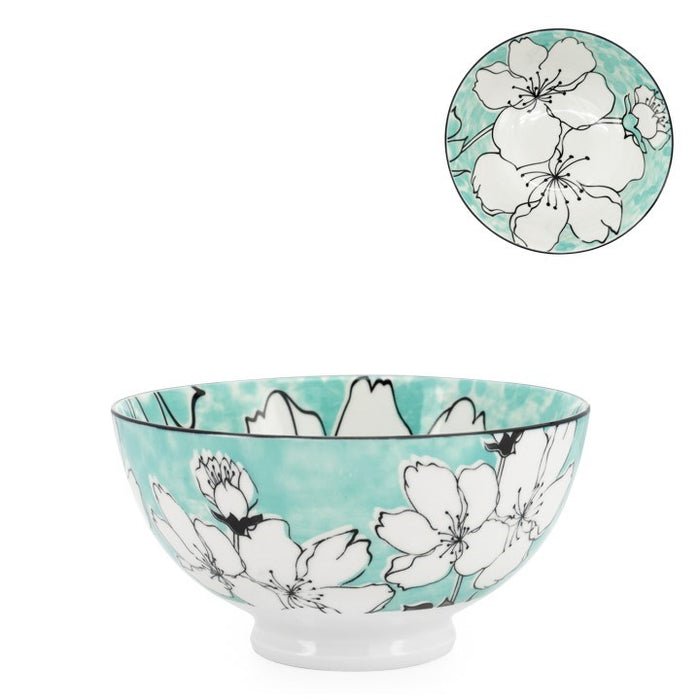 Kiri Porcelain 22 oz 6" Diameter Bowl - Sakura Bloom