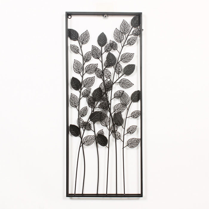 LEAFY TREES METAL WALL ART WITH FRAME