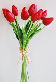 TULIP BUNCH - RED REAL TOUCH