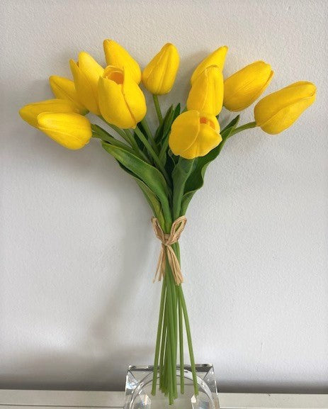 14" TULIP BUNCH - YELLOW REAL TOUCH