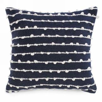 Dark blue cushion with white loops