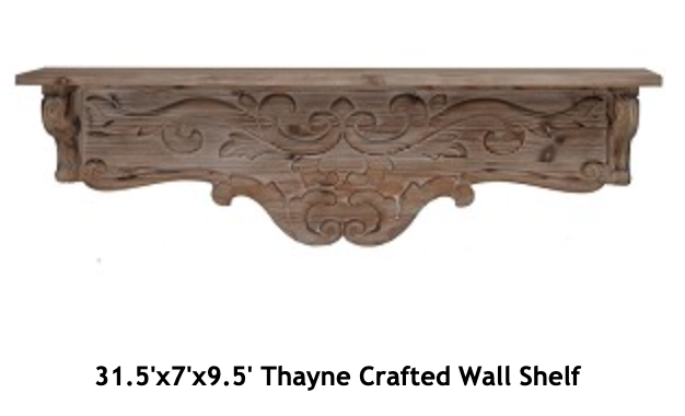 Wood Carved Wall Shelf