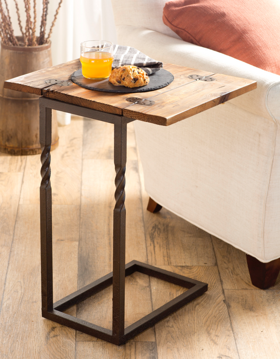 Deep Creek Pull-Up Table in Rustic Wood and Metal