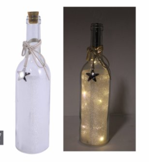 Clear Shimmer Wine Bottle