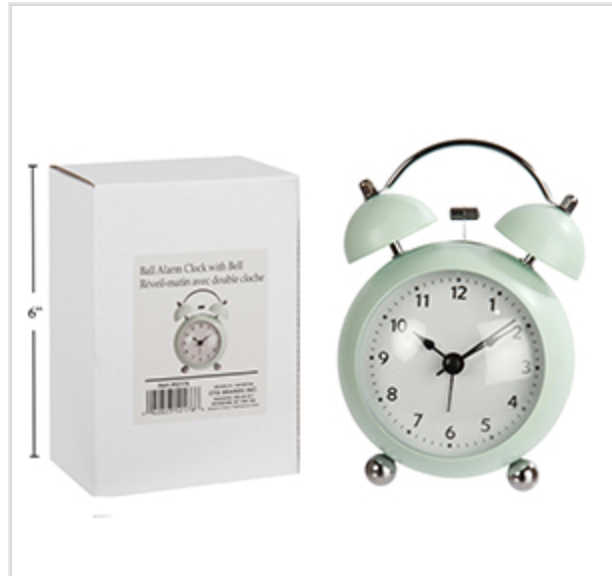 Ball Alarm Clock w/Bell, Mint