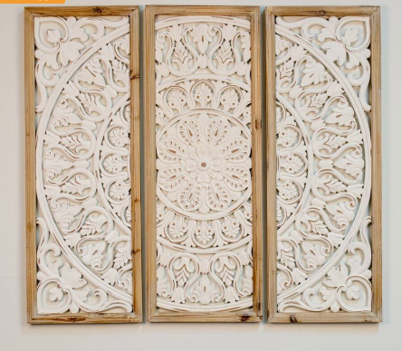 Floral Three-Piece Wall Panel