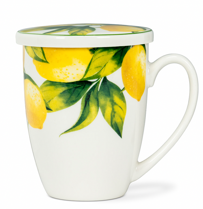 Lemon Tree Covered Mug & Strainer