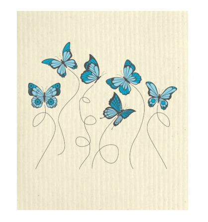 Blue Butterfly Swedish Cloth