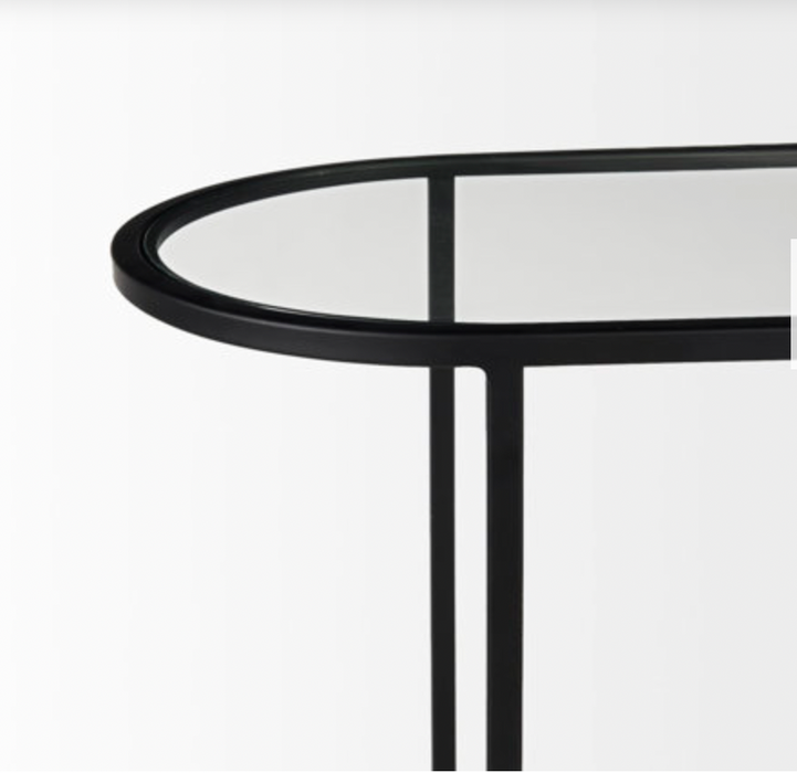Celine glass oval nesting tables
