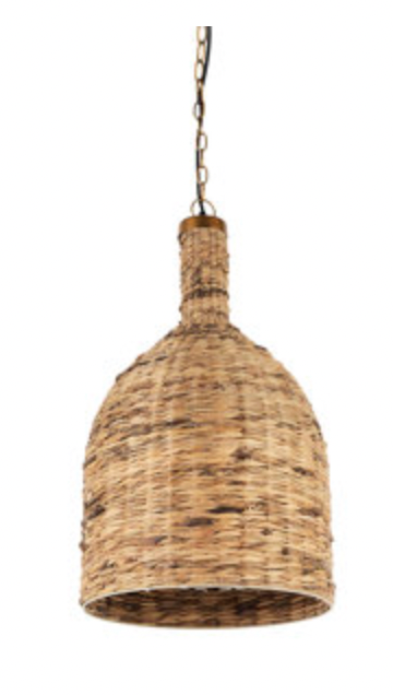 Campanile whicker domed pendant light