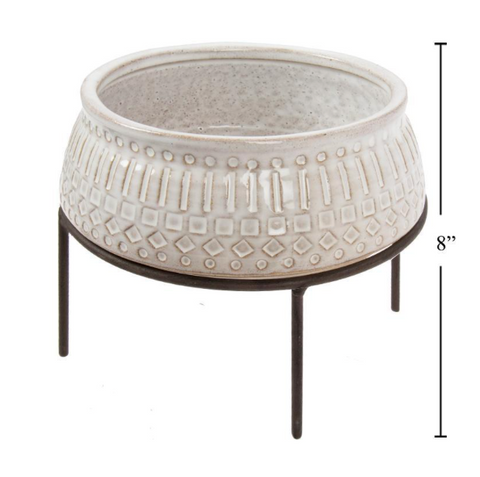 Artisinal Planter w/Stand, 8.5"D
