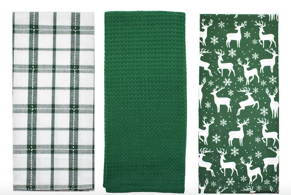 Tea Towel - Green Deer 18x28"