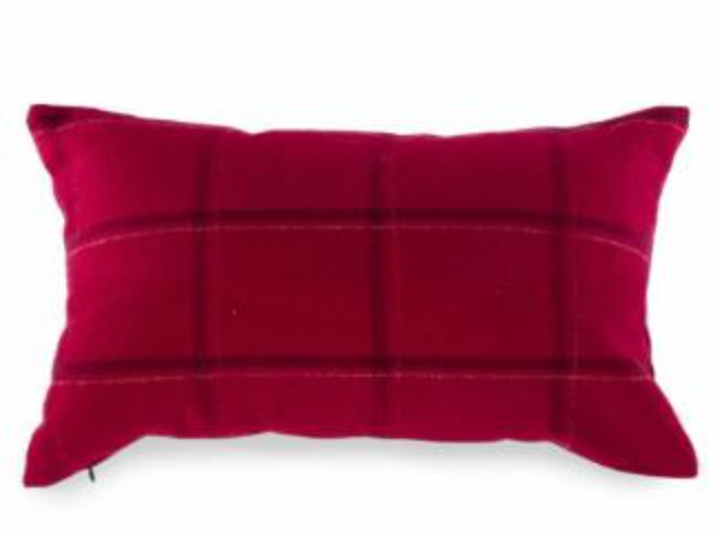 Red rect plaid cushion