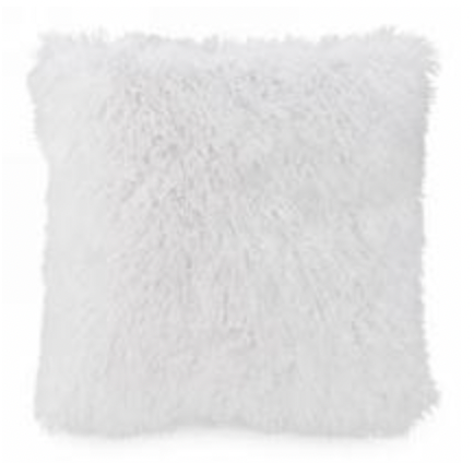 White faux fur 18x18 cushion