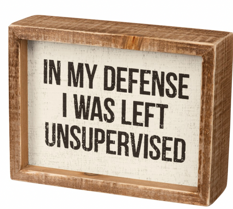 INSET BOX SIGN - I WAS LEFT