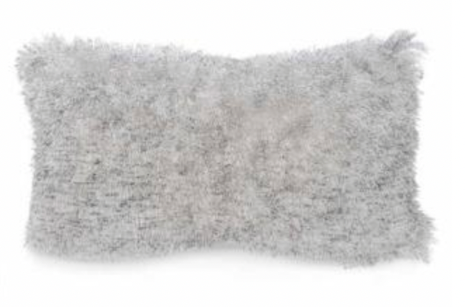 Grey Fur Cushion - 20x12
