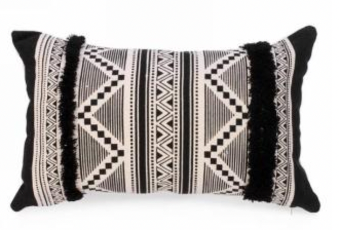 Black aztec Cushion - 20x12