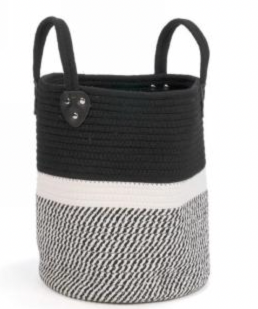 Weaved basket in white & black