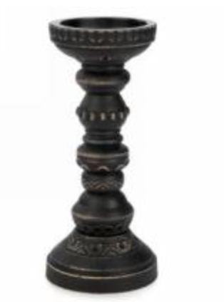 Black antique candle holder
