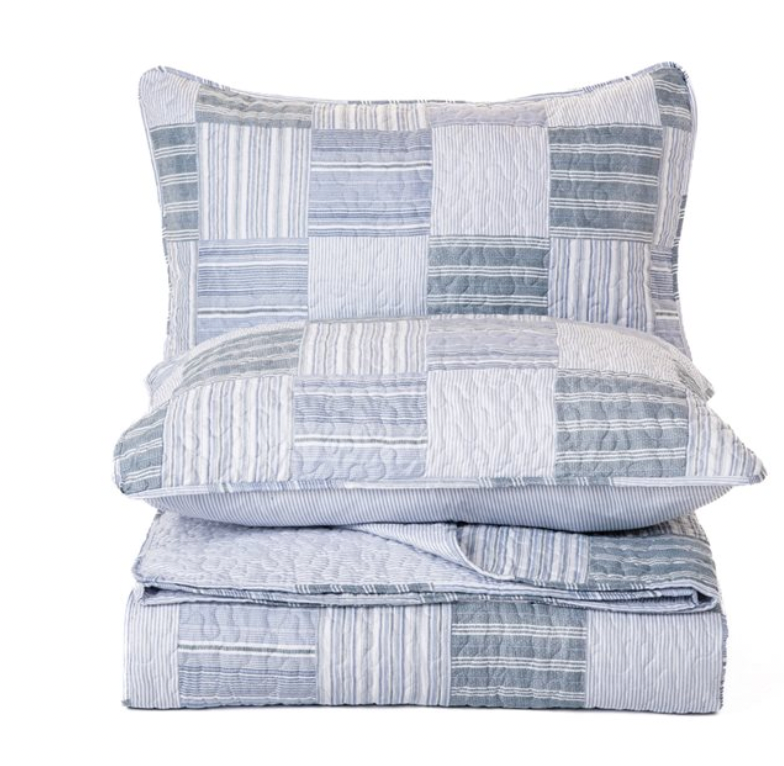 MARTY BLUE STRIPED QUILT