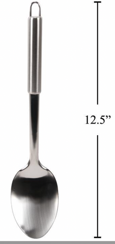 12.5"L SOLID SPOON, STAINLESS STEEL