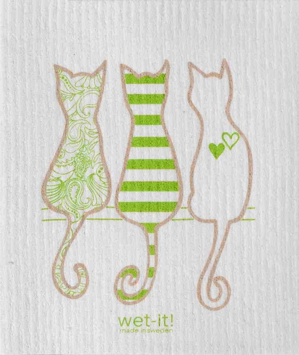 Cat Lover Green/Taupe Wet-it Cloth