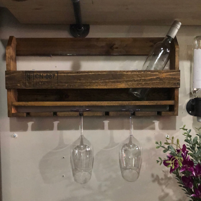 Wall bottle & glass wine rack