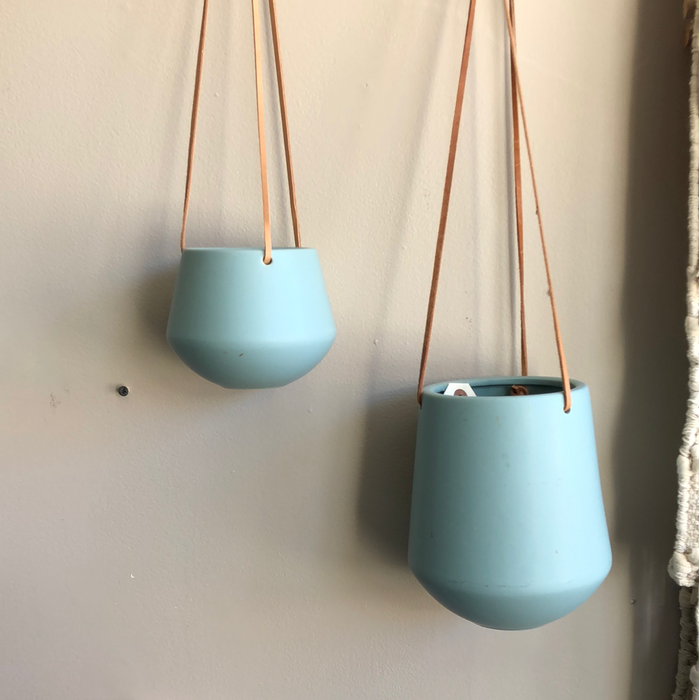Leather Hanging 5" blue