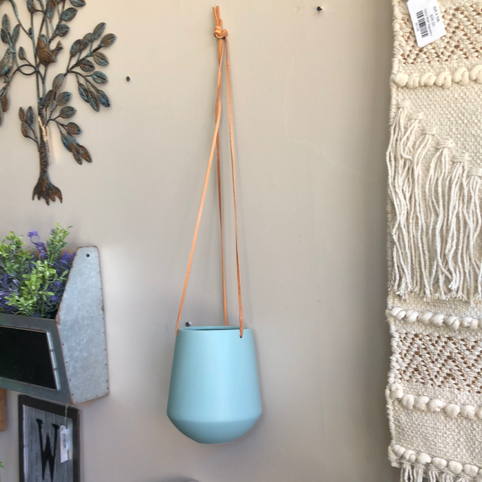 Leather Hanging 6" blue
